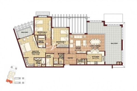 3 dormitorios Apartment en  Yas Island, UAE No. 3738 2