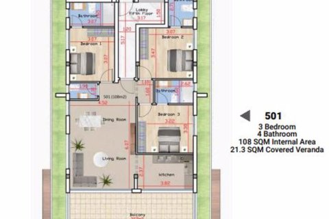 3 dormitorios Apartment en Larnaca, Cyprus No. 42210 7